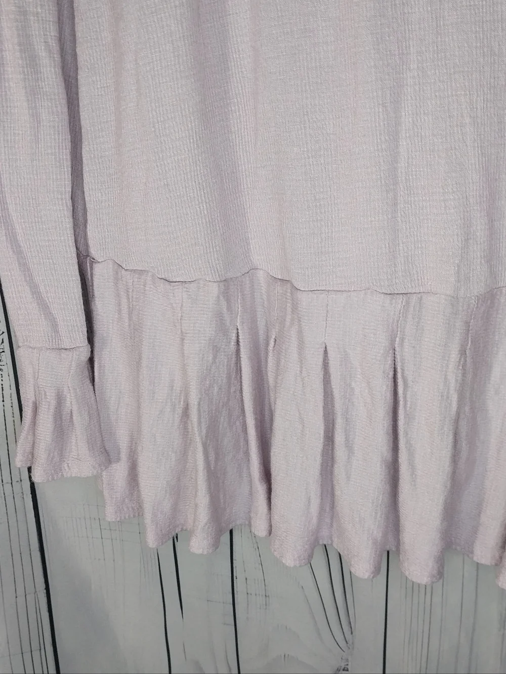 Free People Your Girl Ruffle-Hem Long Sleeve Tunic Boho Oversized Top - Picture 7 of 9